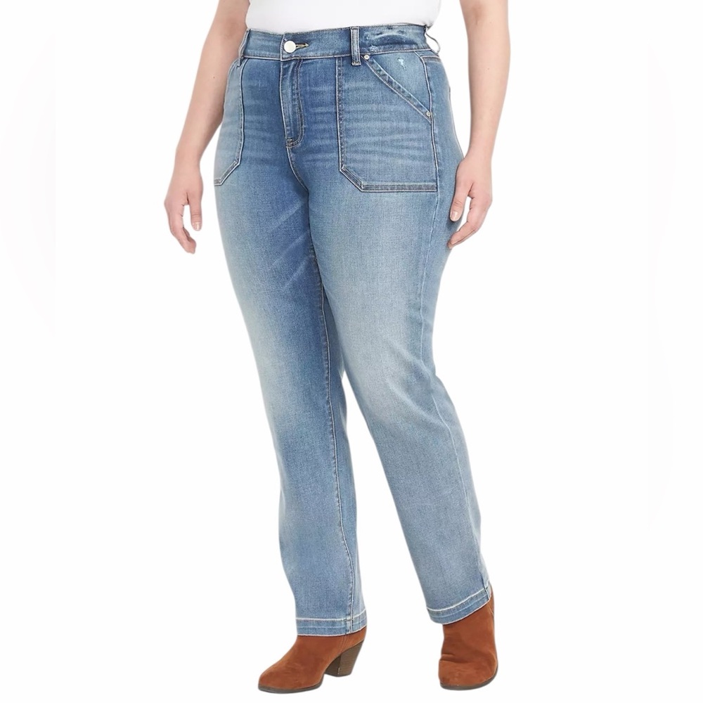 Lane Bryant "Repreve" Blue Signature Fit Straight Mid-Rise Jeans 18